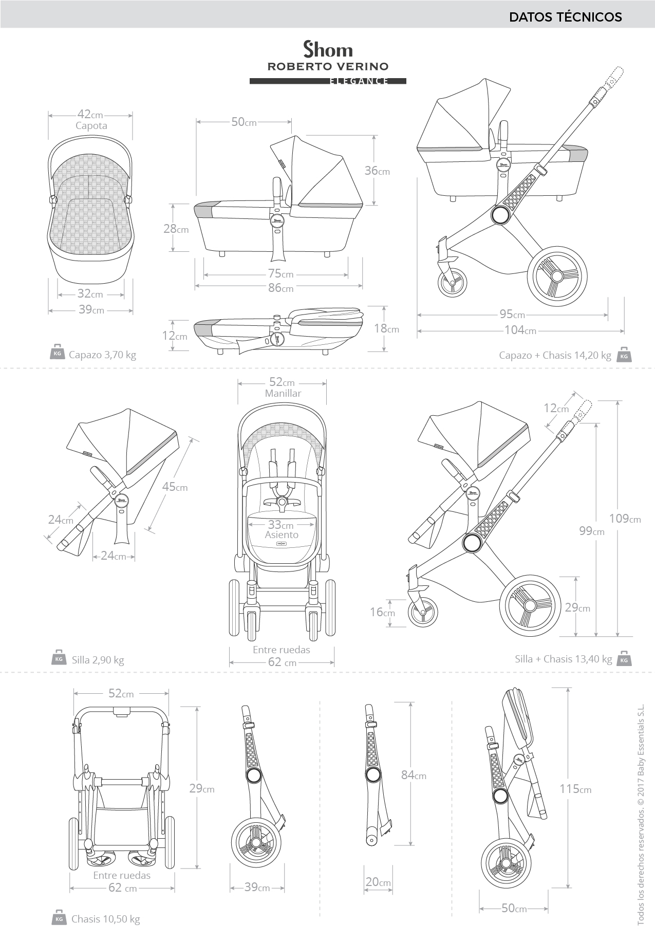 .CARRO Version 2024 ¡¡ COCHECITO SHOM ROBERTO VERINO ELEGANCE 2 CARRITO BEBE