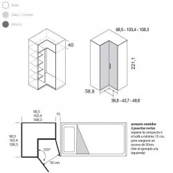 Armario Rincón recto Ros Mini