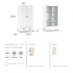 Armario 2 puertas Elemental Ros Mini