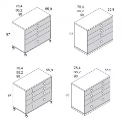 Cómoda 4 cajones Ros Mini BASIC