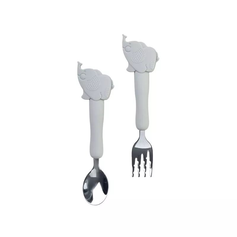 Cubiertos Saro silicona y acero Elefantitos
