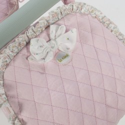 Pram Pack La Nina Violeta Couro Rosa flor Pequeno e grupo 0
