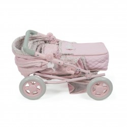 Pram Pack La Nina Violeta Couro Rosa flor Pequeno e grupo 0