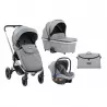 Carrinho de bebé Trio Kikka Boo VICENZA Premium Cinzento