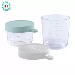 Embalagem 2 frascos de vidro Beaba 150 ml e 250 ml