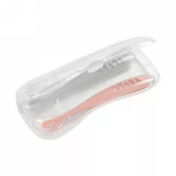 2 cucharas Beaba soft silicona primera edad + estuche