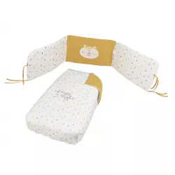 Kit textil nórdico + protector de cuna reversible Micuna Happy