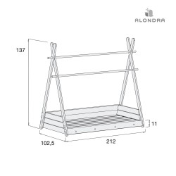 PACK CABAÑA ALONDRA MONTESSORI HOMY XL 90X200 con textil