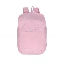 Mochila Tutete Mochila personalizável rosa com pontos de tecido grande