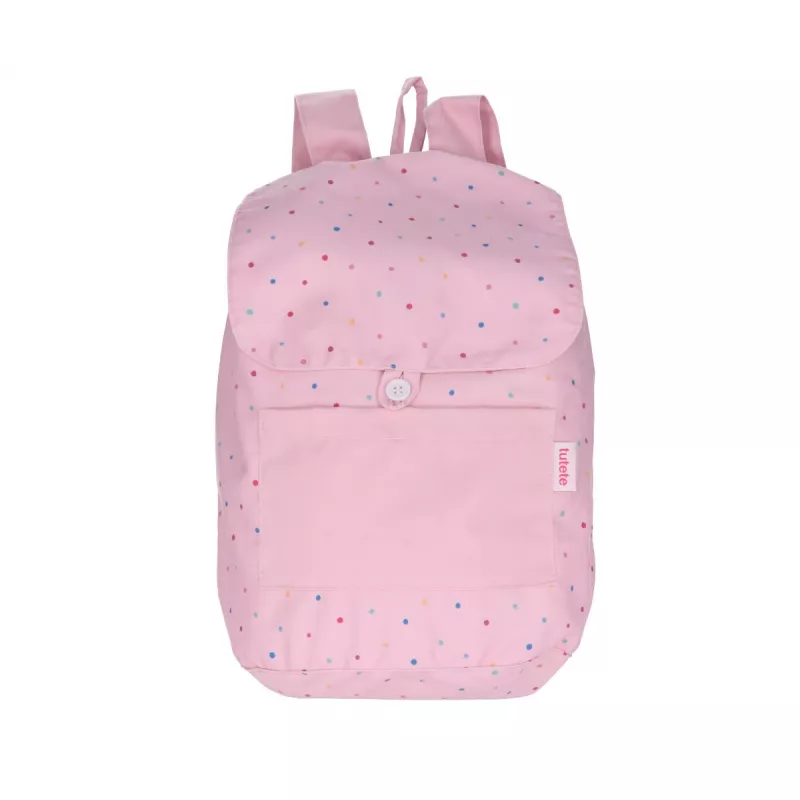 Mochila Tutete Grande Tela Dots Pink Personalizable