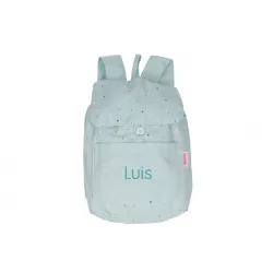 Mochila Tutete Pequeña Tela Dots Sage Personalizable