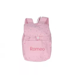 Mochila Tutete Pequeña Tela Dots Pink Personalizable