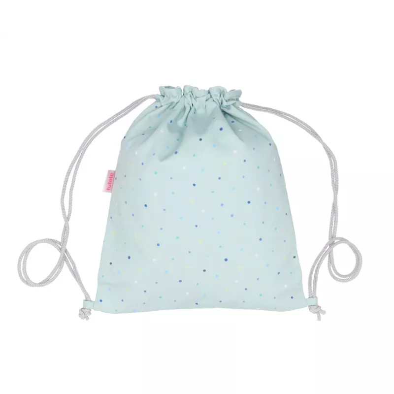 Mochila Tutete Saco Tela Dots Sage Personalizable Mochila Tutete Saco Tela Dots Sage Personalizable