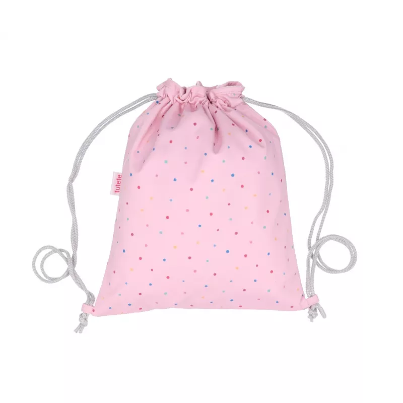 Mochila Tutete Saco Tela Dots Pink Personalizable