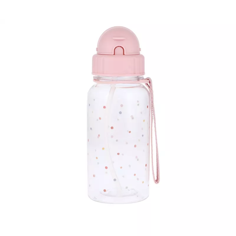 Botella Tutete Plástico Dots Pink Personalizable