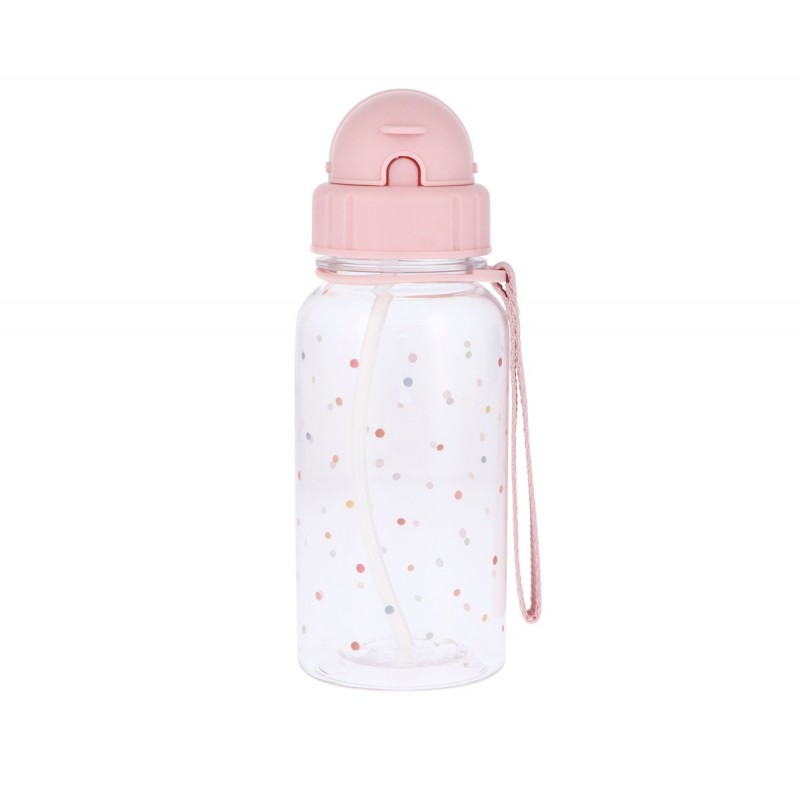 Botella Tutete Plástico Dots Pink Personalizable