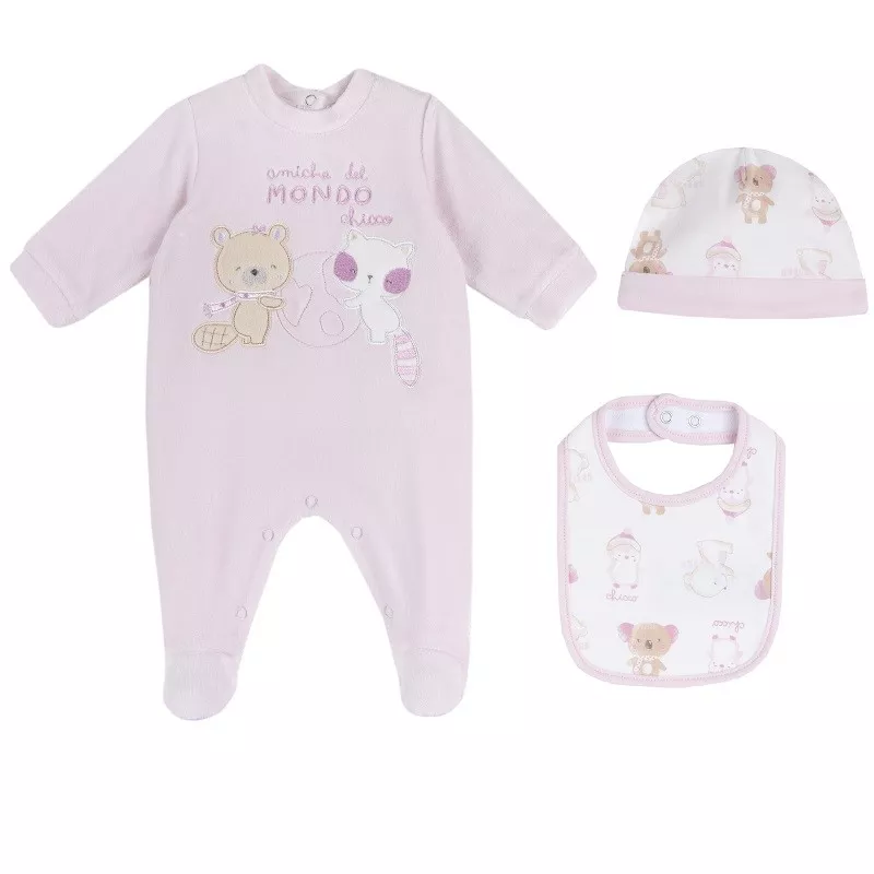 Caja regalo Chicco body, babero y gorro