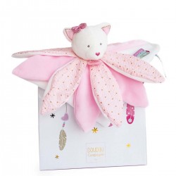 Caja regalo con doudou pétalos Gatita 26 cm DouDou et Compagnie