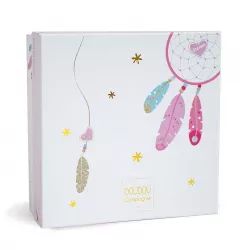 Caja regalo con doudou pétalos Gatita 26 cm DouDou et Compagnie