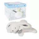 Caixa de oferta com coelhinho de pompom branco 25 cm DouDou Et Compagnie