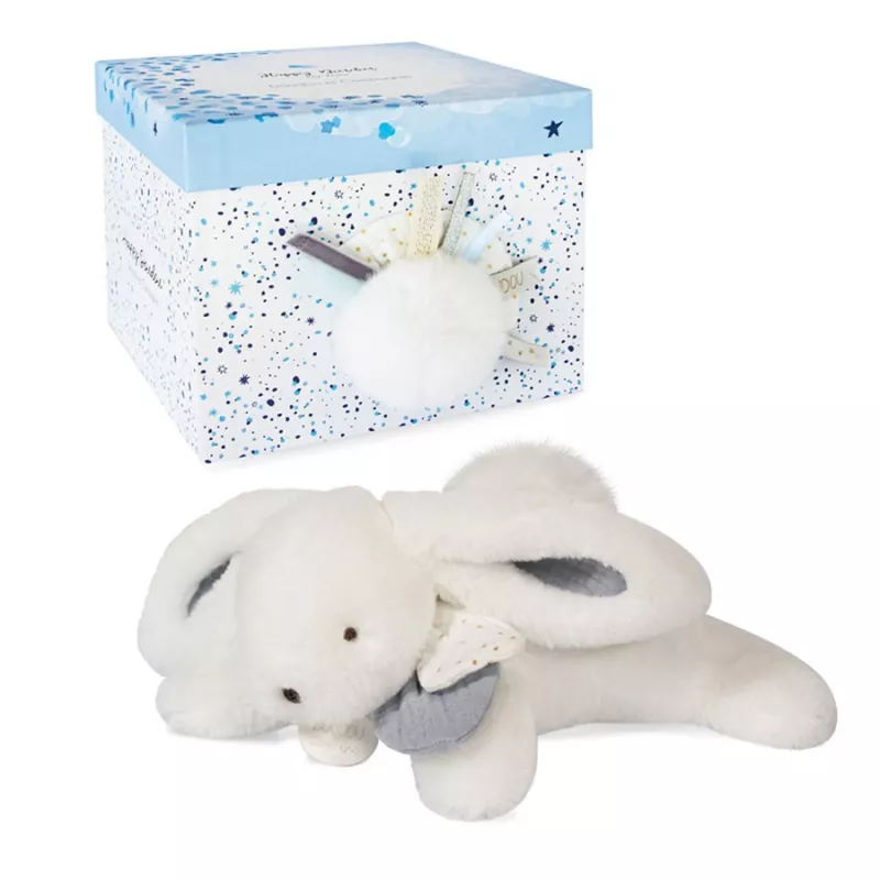 Caja regalo con Marioneta con pompón blanco DouDou Et Compagnie