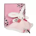 Caixa de oferta com coelho pompom cor-de-rosa Doudou 25 cm DouDou Et Compagnie