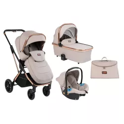 Cochecito Trio Kikka Boo Angele Beige Cromado