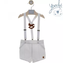 Calças com suspensórios Yoedu Twill