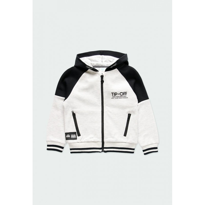 Chaqueta felpa piqué Boboli con capucha