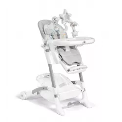 Cadeira alta Cam INSTANTE com arco de jogo e conjunto de utensílios de mesa