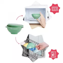 Conjunto de 5 taças antiderrapantes + 3 colheres Badabulle | crioh.com
