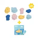 Brinquedos de banho Badabulle, 1 livro de banho e 1 fantoche + 20 autocolantes