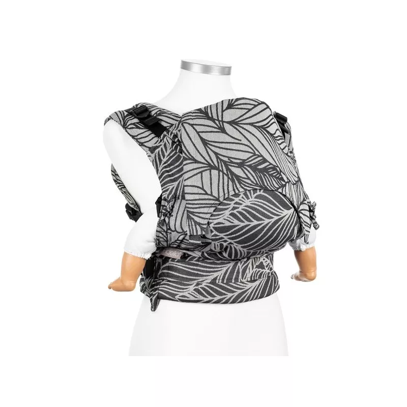 Mochila Fidella Fusion BABY Dancing Leaves Preto e branco