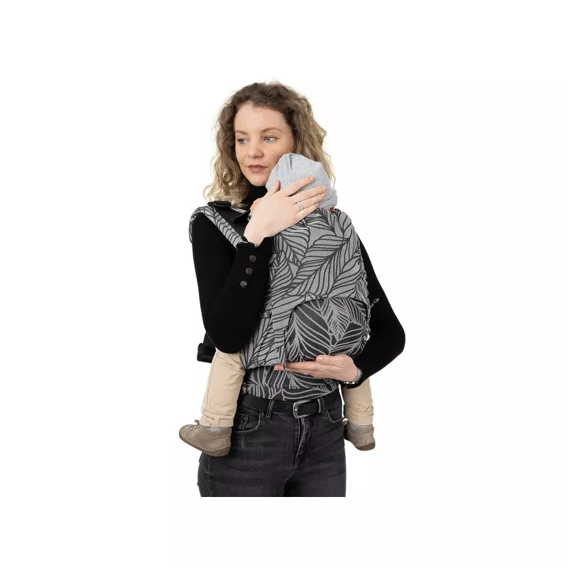 Mochila Fidella Fusion 2.0 Dancing Leaves Preto e branco
