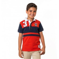 Polo Spagnolo rugby mangas contraste 4362
