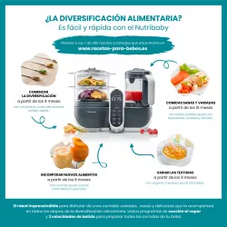Processador de alimentos Babymoov Misturador e vaporizador Nutribaby (+) com acessórios