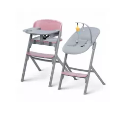 Cadeira alta Kinderkraft Livy 4 em 1 com rede Calmee e utensílios de mesa