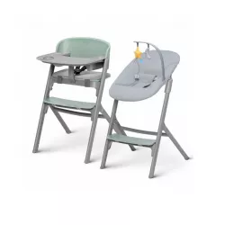 Cadeira alta Kinderkraft Livy 4 em 1 com rede Calmee e utensílios de mesa