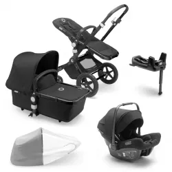 Cochecito Duo Bugaboo Cameleon 3 Plus chasis negro con Turtle AIR y base Alada Isofix