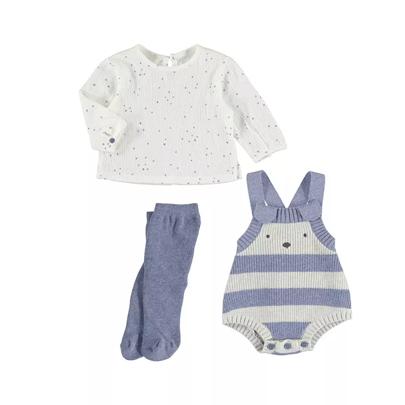 Conjunto Mayoral peto tricot y leotardo
