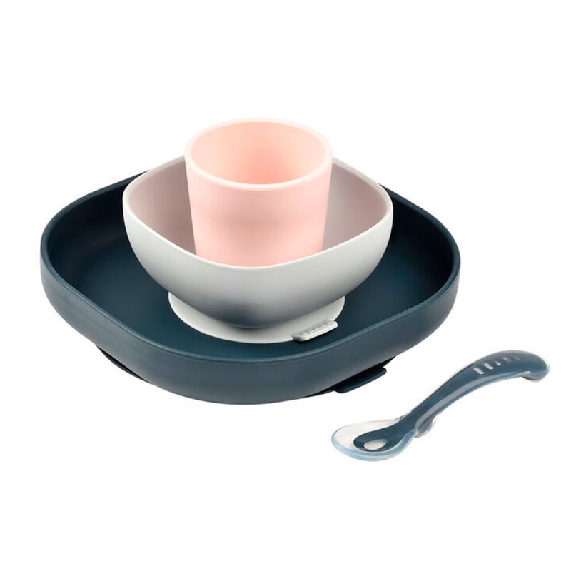 Conjunto de jantar com ventosa de 4 peças em silicone BEABA