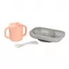 Vajilla con ventosa Beaba y taza de aprendizaje