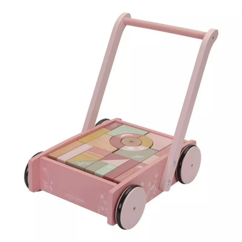 Caminador con bloques Little Dutch Flowers Rosa