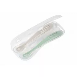 2 cucharas Beaba soft silicona primera edad + estuche