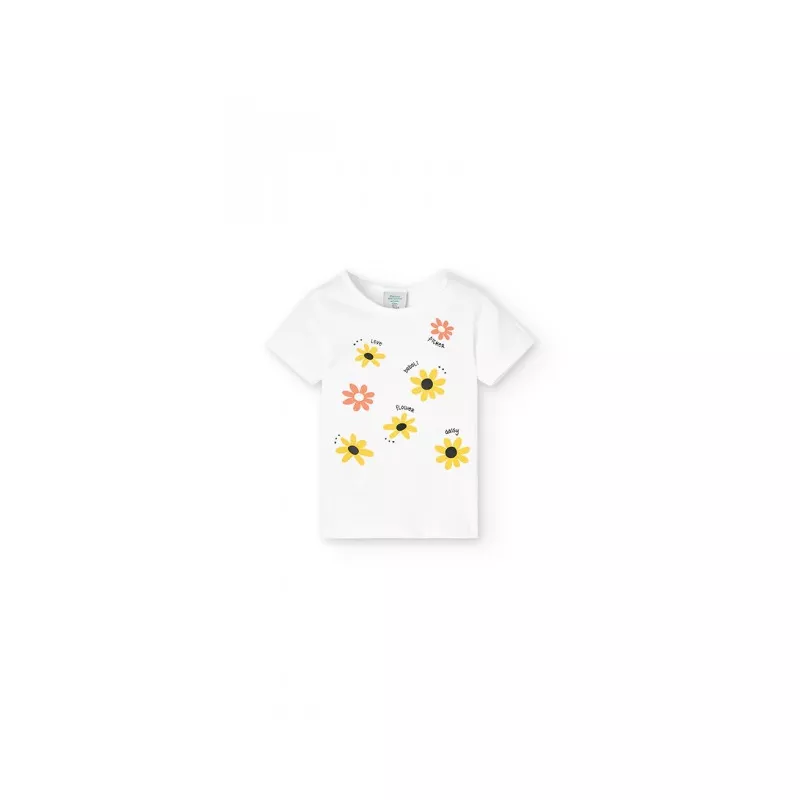 T-shirt Boboli flores de malha