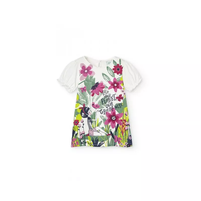 Vestido Boboli punto elástico floral