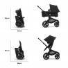 Cochecito DUO Bugaboo Fox 5 Negro Gris Melange