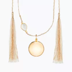 Pingente de maternidade Ilado Cordão de seda branca em ouro maia