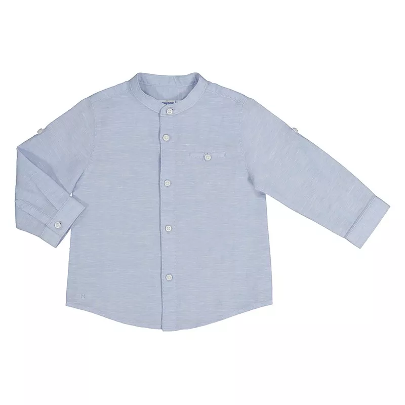 Camisa Mayoral manga comprida gola mao linho