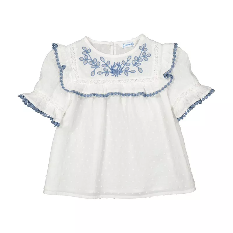 Blusón Mayoral bordado plumeti